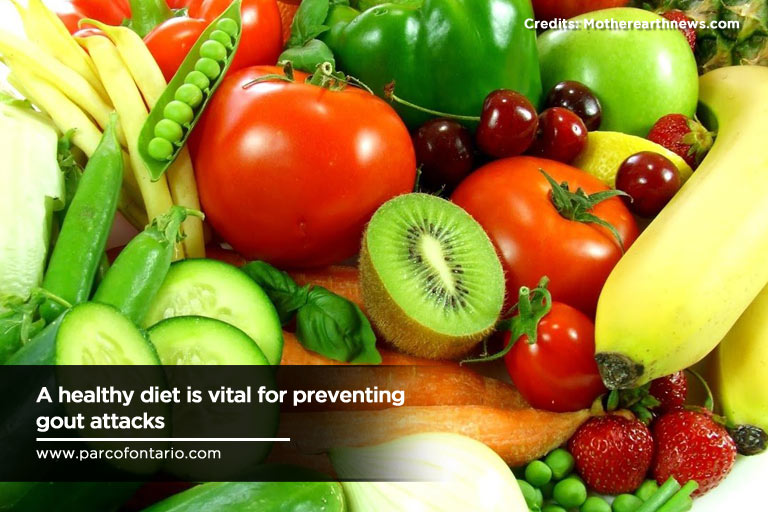 healthy diet is vital for preventing gout attacks