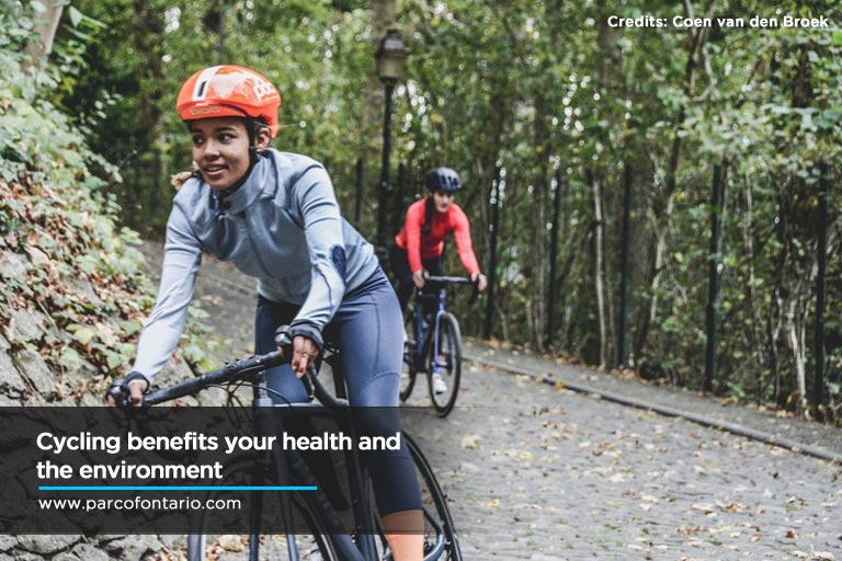 Cycling benefits health environment
