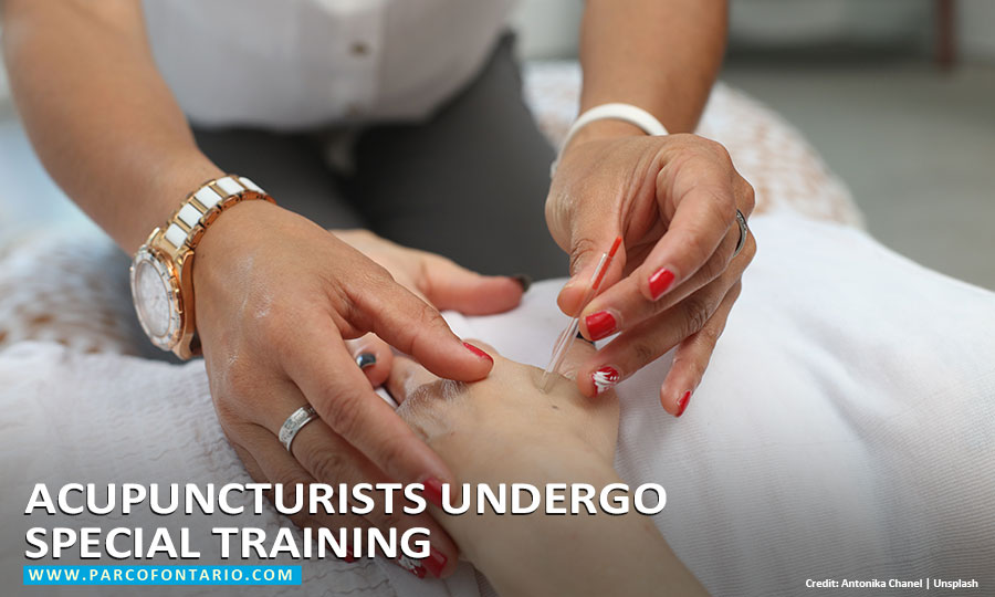 Acupuncturists undergo special training