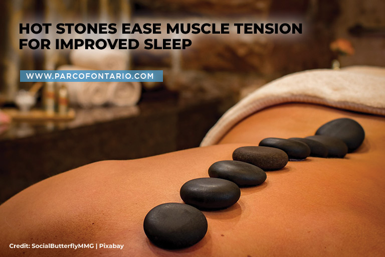 Hot stones ease muscle tension for improved sleep
